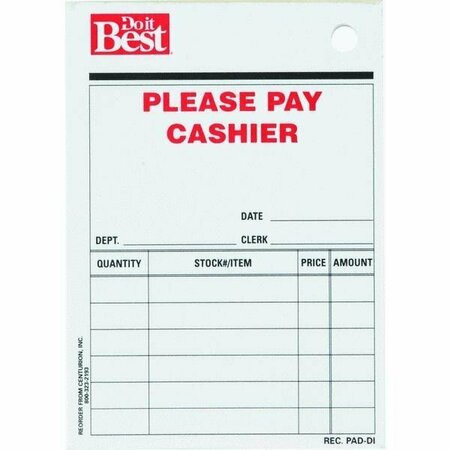 CENTURION 3X4.25 Receipt Pad REC PAD-DI